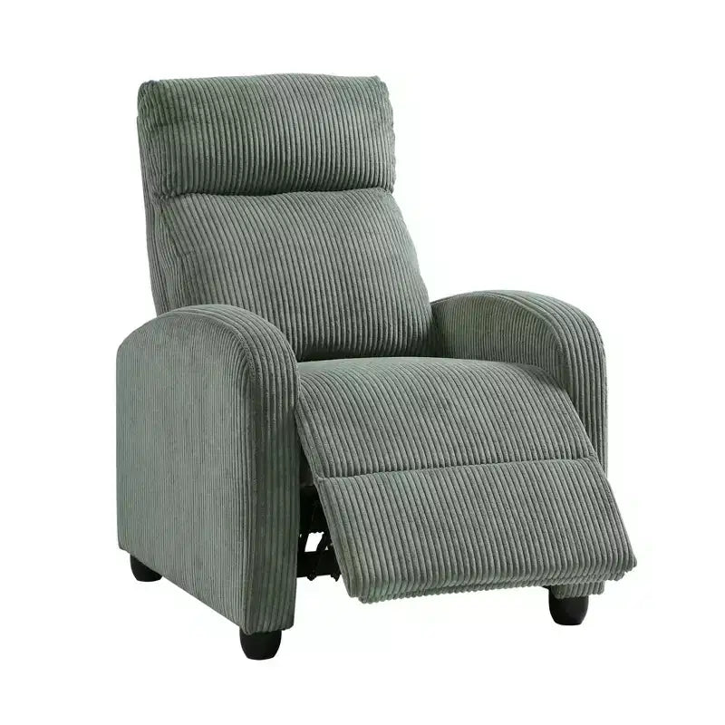 Fauteuil inclinable contemporain en velours côtelé avec dossier poussoir