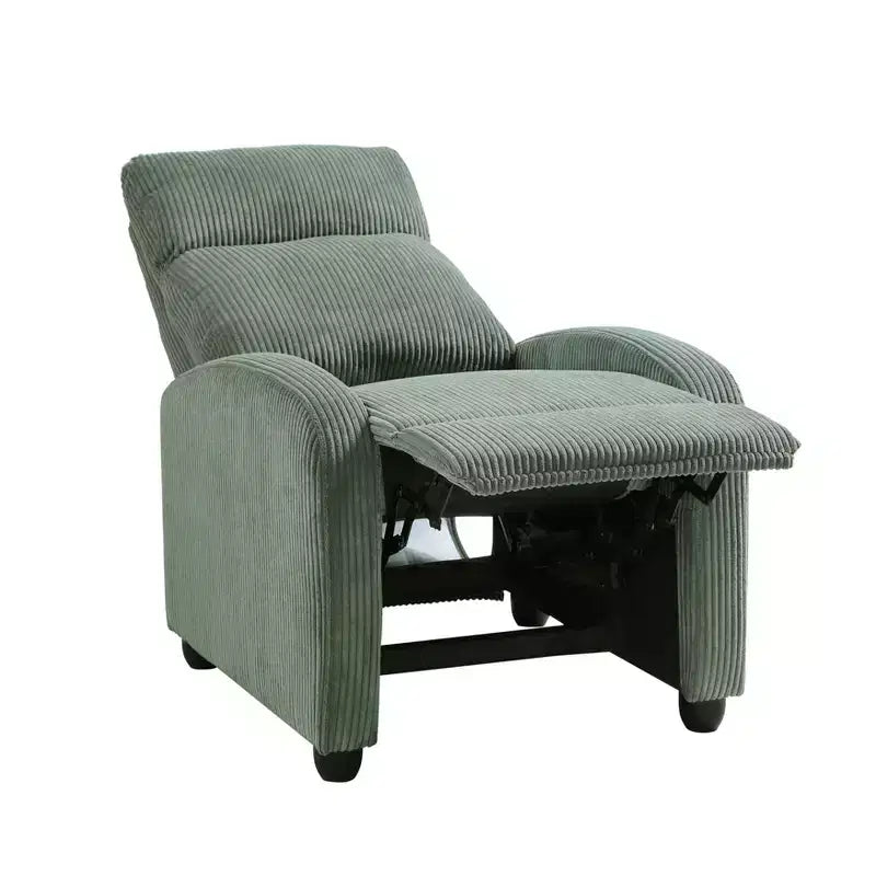 Fauteuil inclinable contemporain en velours côtelé avec dossier poussoir