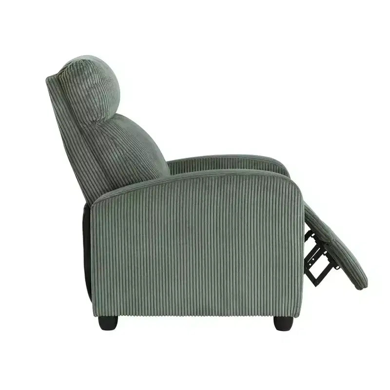 Fauteuil inclinable contemporain en velours côtelé avec dossier poussoir