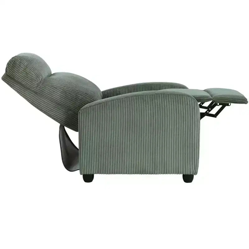 Fauteuil inclinable contemporain en velours côtelé avec dossier poussoir