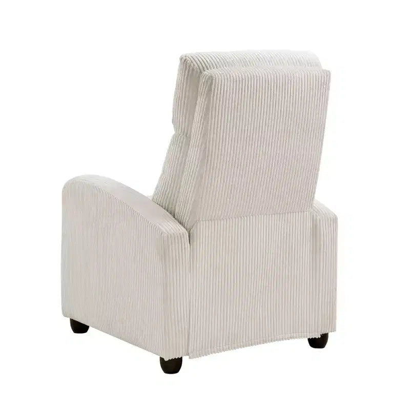 Fauteuil inclinable contemporain en velours côtelé avec dossier poussoir