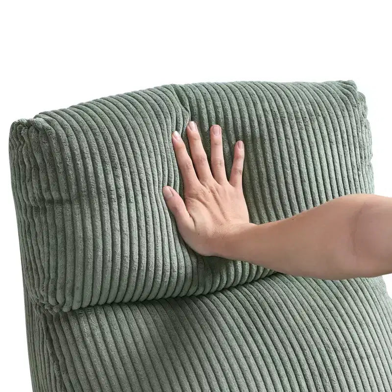 Fauteuil inclinable contemporain en velours côtelé avec dossier poussoir