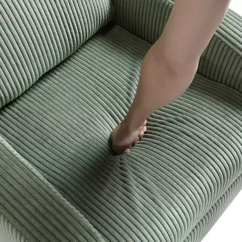 Fauteuil inclinable contemporain en velours côtelé avec dossier poussoir