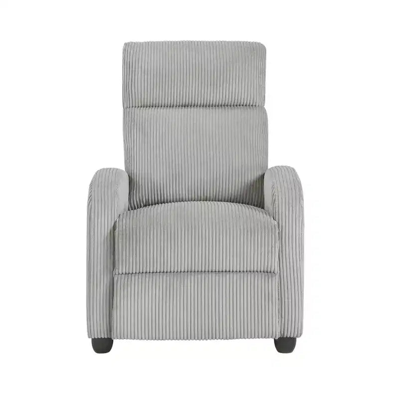 Fauteuil inclinable contemporain en velours côtelé avec dossier poussoir