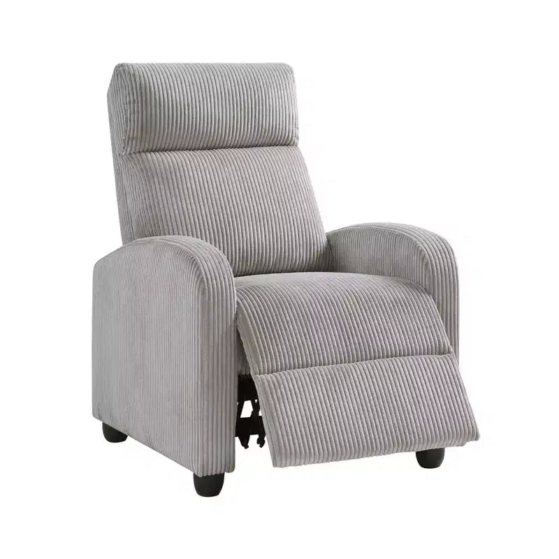 Fauteuil inclinable contemporain en velours côtelé avec dossier poussoir