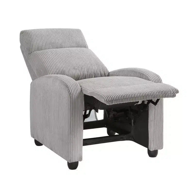 Fauteuil inclinable contemporain en velours côtelé avec dossier poussoir