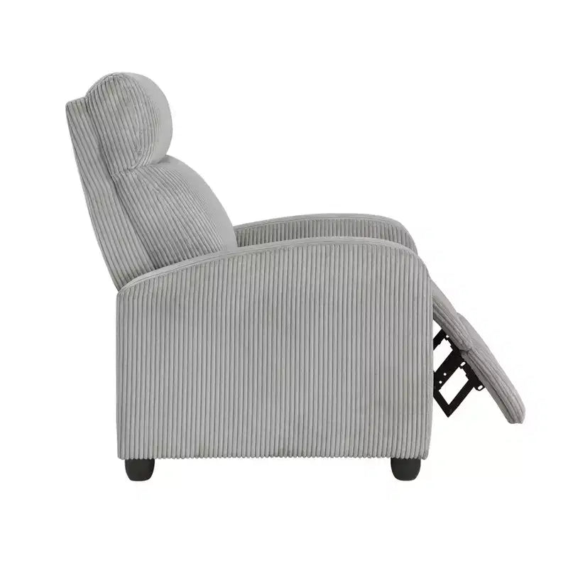 Fauteuil inclinable contemporain en velours côtelé avec dossier poussoir