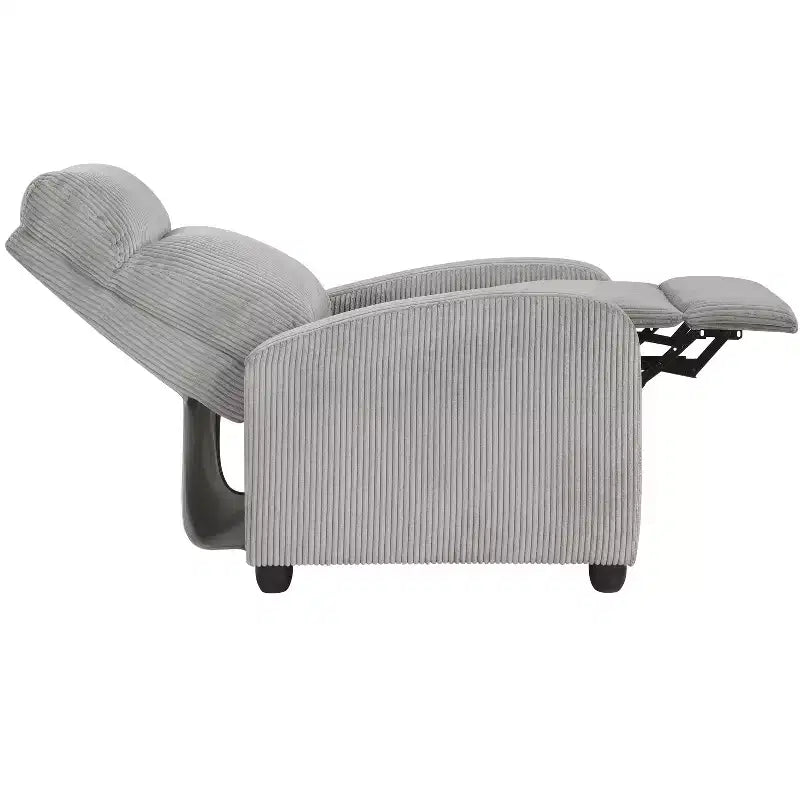 Fauteuil inclinable contemporain en velours côtelé avec dossier poussoir