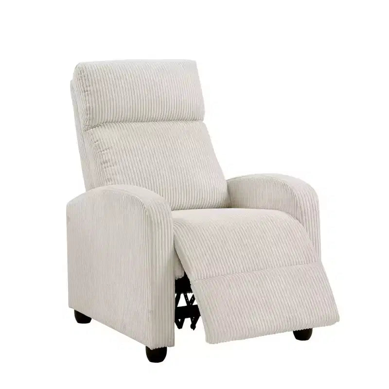 Fauteuil inclinable contemporain en velours côtelé avec dossier poussoir