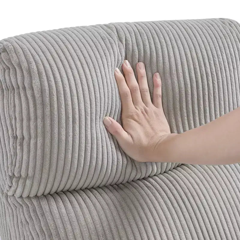 Fauteuil inclinable contemporain en velours côtelé avec dossier poussoir