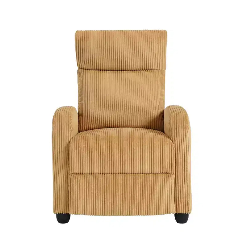 Fauteuil inclinable contemporain en velours côtelé avec dossier poussoir