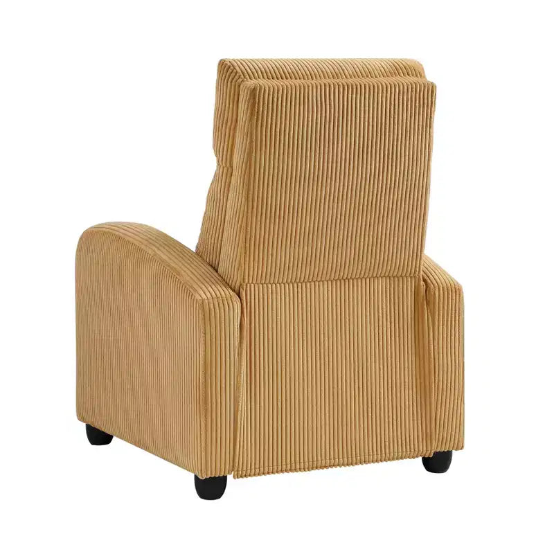 Fauteuil inclinable contemporain en velours côtelé avec dossier poussoir