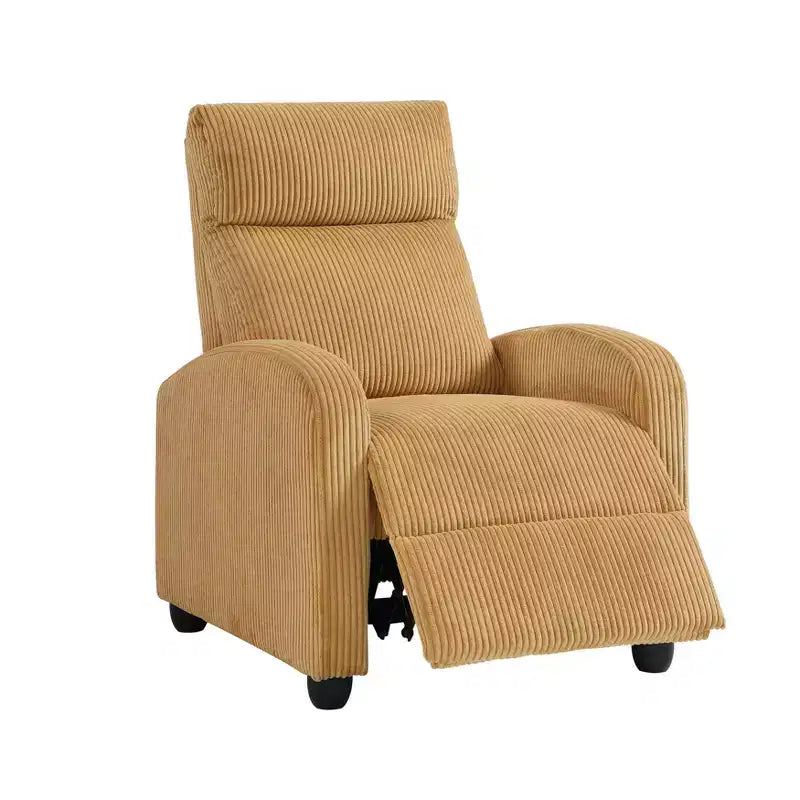 Fauteuil inclinable contemporain en velours côtelé avec dossier poussoir