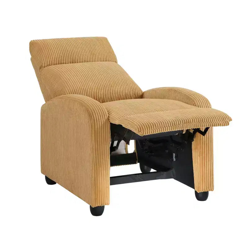 Fauteuil inclinable contemporain en velours côtelé avec dossier poussoir