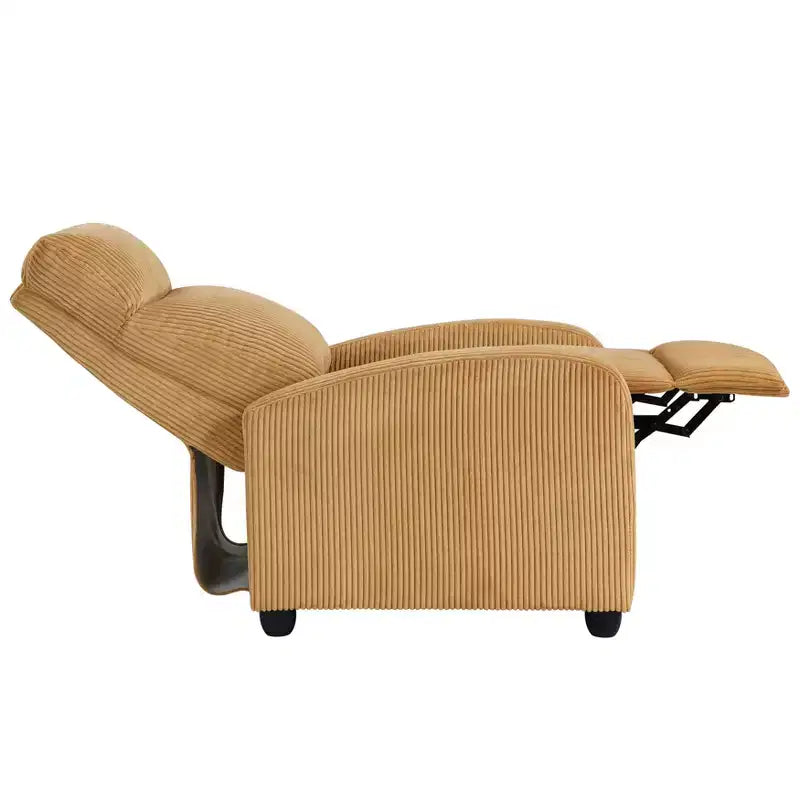 Fauteuil inclinable contemporain en velours côtelé avec dossier poussoir