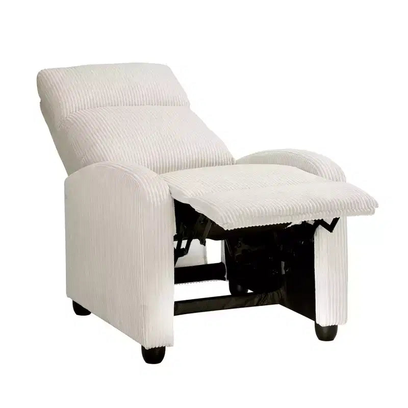 Fauteuil inclinable contemporain en velours côtelé avec dossier poussoir