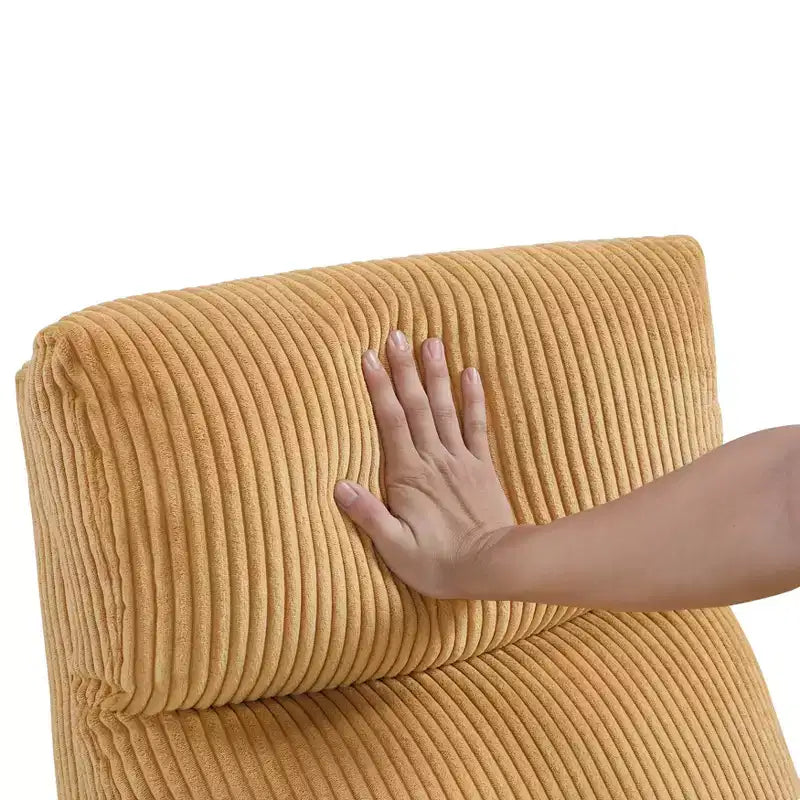 Fauteuil inclinable contemporain en velours côtelé avec dossier poussoir