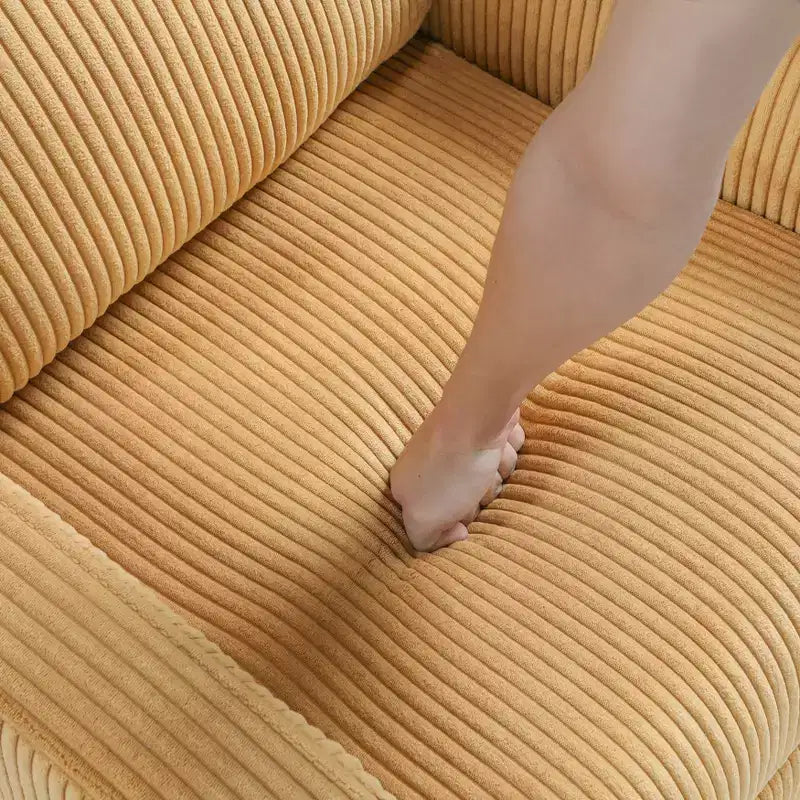 Fauteuil inclinable contemporain en velours côtelé avec dossier poussoir
