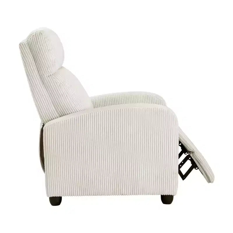 Fauteuil inclinable contemporain en velours côtelé avec dossier poussoir