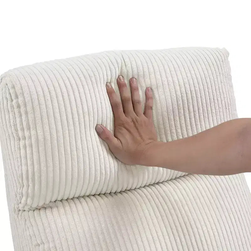 Fauteuil inclinable contemporain en velours côtelé avec dossier poussoir