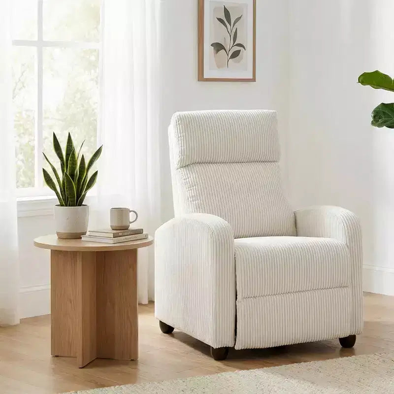 GDFStudio Carter Contemporary Corduroy Upholstered Push-Back Recliner Chair