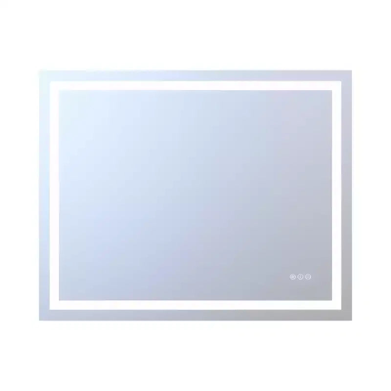 Miroir de salle de bain LED anti-buée 48x40 avec éclairage et variateur